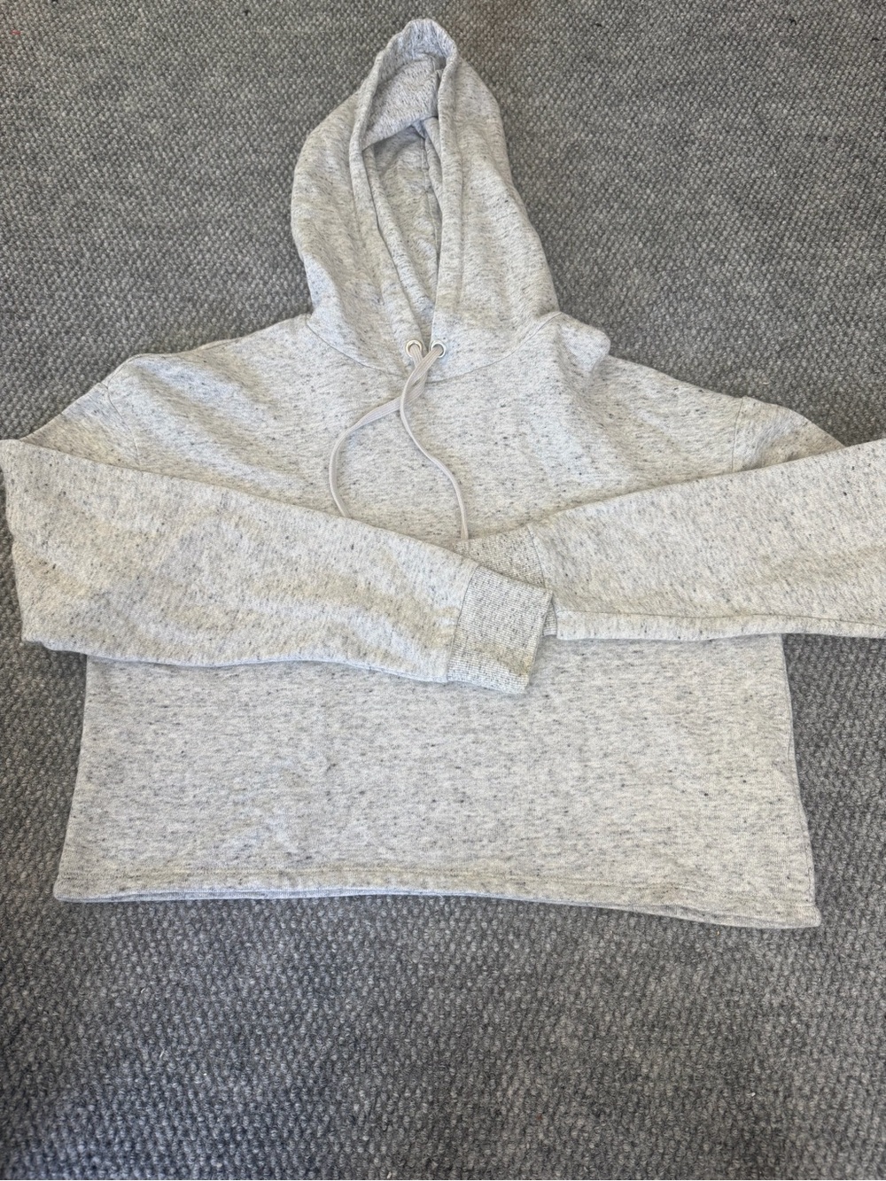 Divided H&M Cropped Hoodie Sweatshirt Small S Gray Heather Fleck Casual